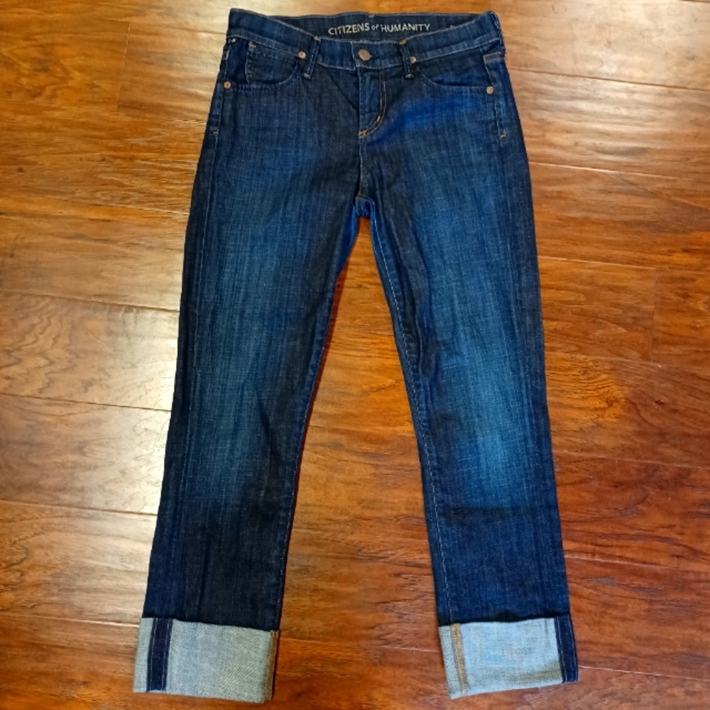 CofH Dani Cropped Straight Leg dark wash blue jeans